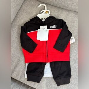 Puma Infant Tracksuit in Red and Black